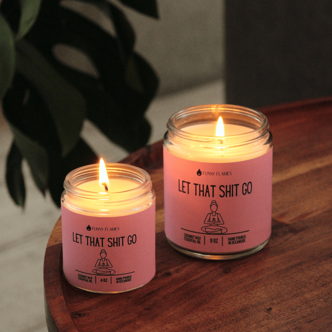 Let That Shit Go (pink) - Funny Candle - Christopher James LLC