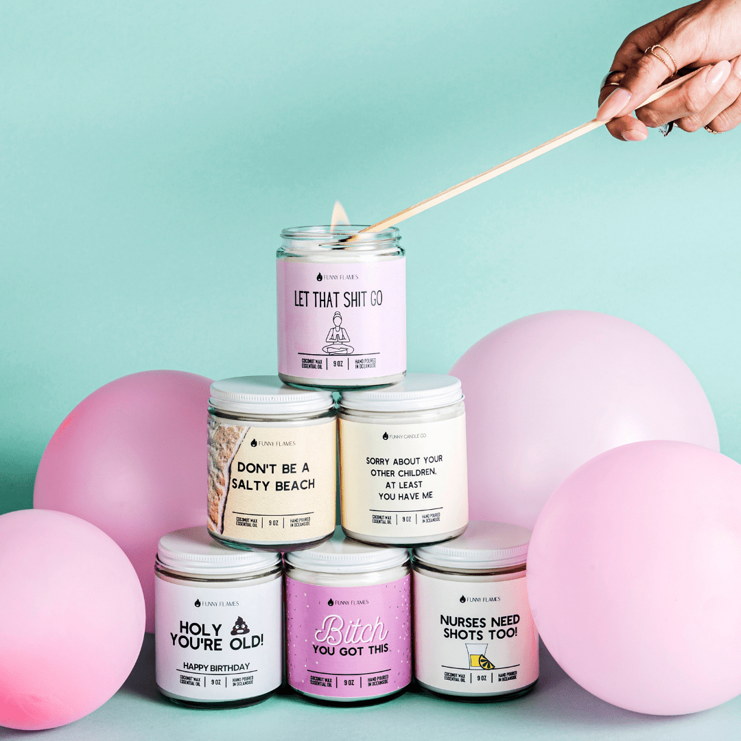 Let That Shit Go (pink) - Funny Candle - Christopher James LLC