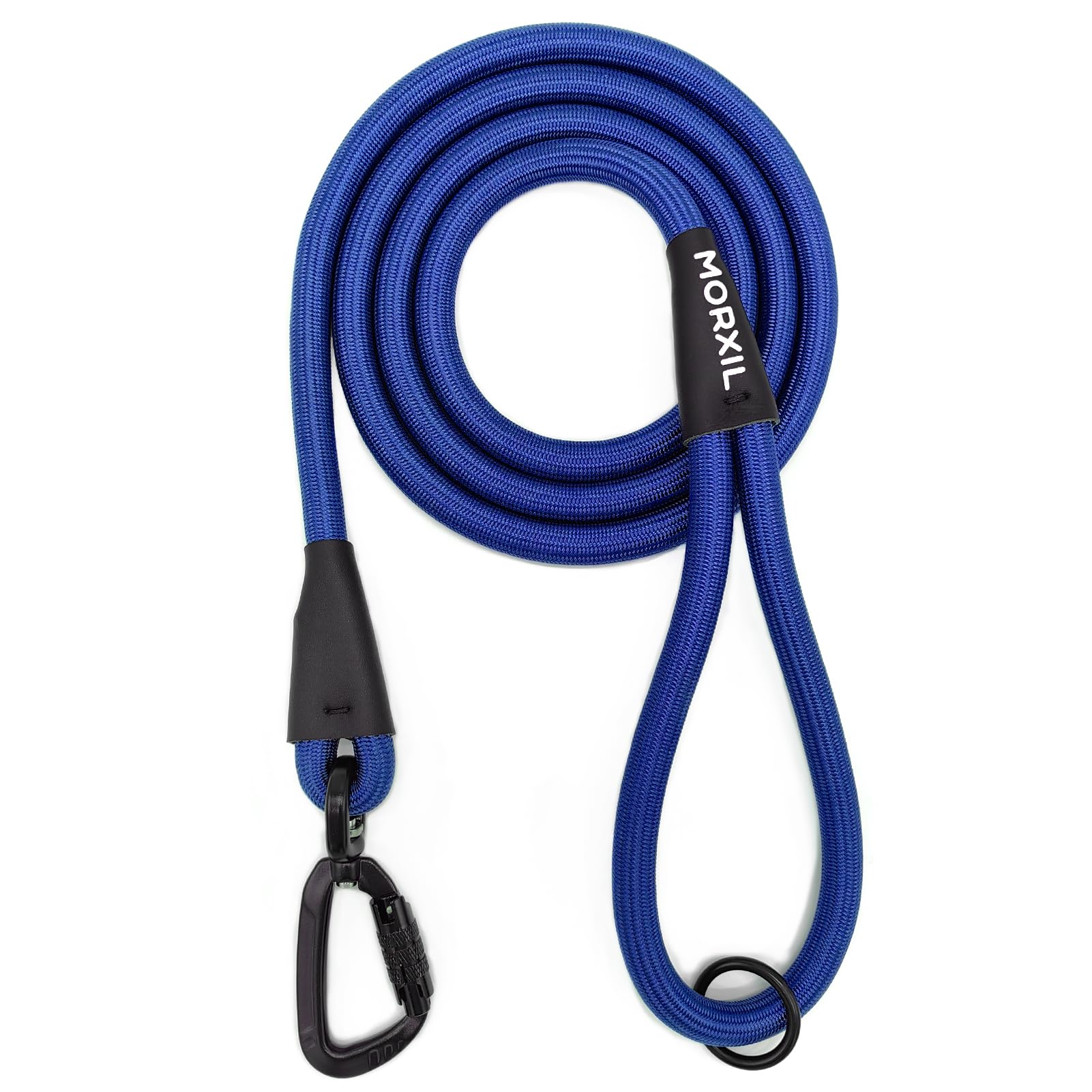 MORXIL Rope Dog Leash 4 ft Heavy Duty Dog Leash with Aviation Aluminum Auto Locking Carabiner Strong Nylon Dog Lead for Small Medium Large Dogs (Blue 4FT)