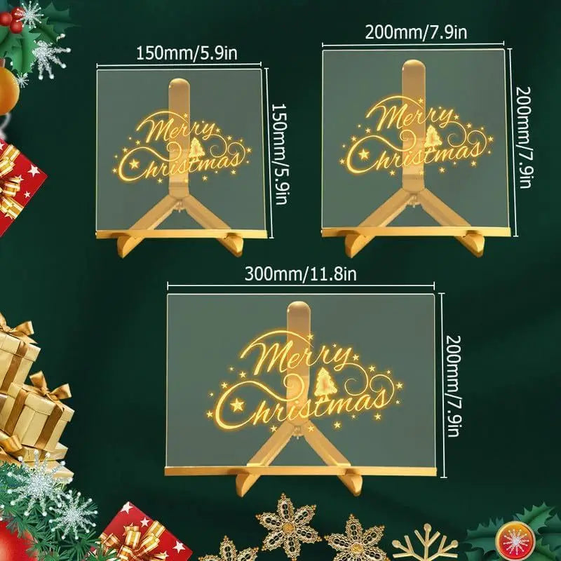 Luminous Acrylic Drawing Magic Led Transparent Board, Note Board,Kids DIY Educational Toys Gift,With Stand,With 7 Color Markers