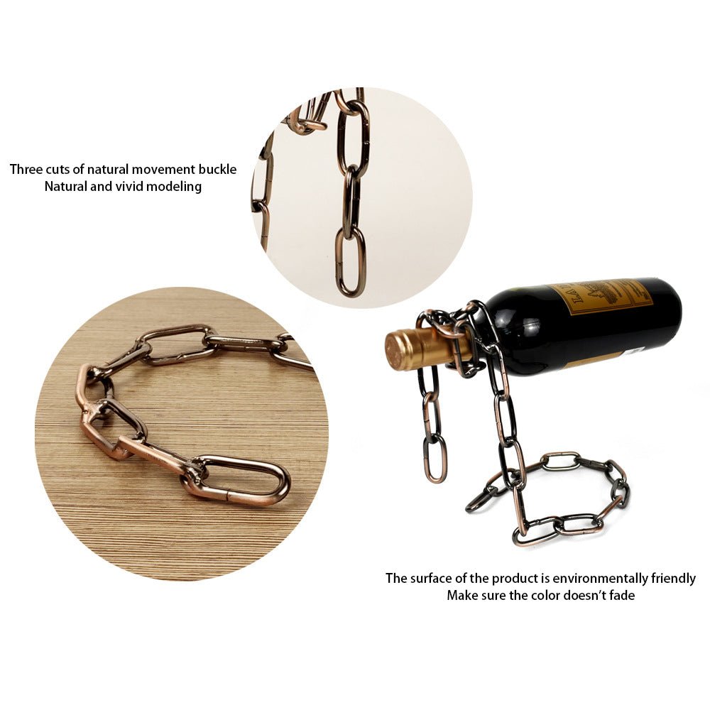 Magic Iron Chain Wine Bottle Holder - Christopher James LLC
