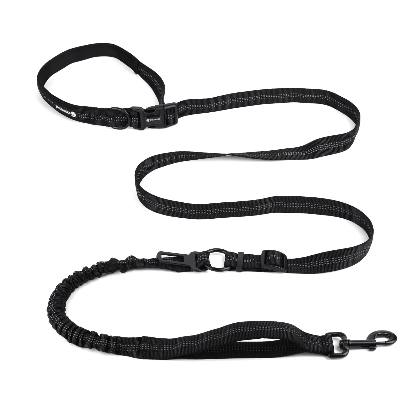 Hands Free Dog Leash Heavy Duty Multifunctional Adjustable Hands Free Dog Leash Durable Reflective Stitches Hands Free Leash with Car Safety Buckle Waist Leash for Dog Walking Running Hiking 5-7FT