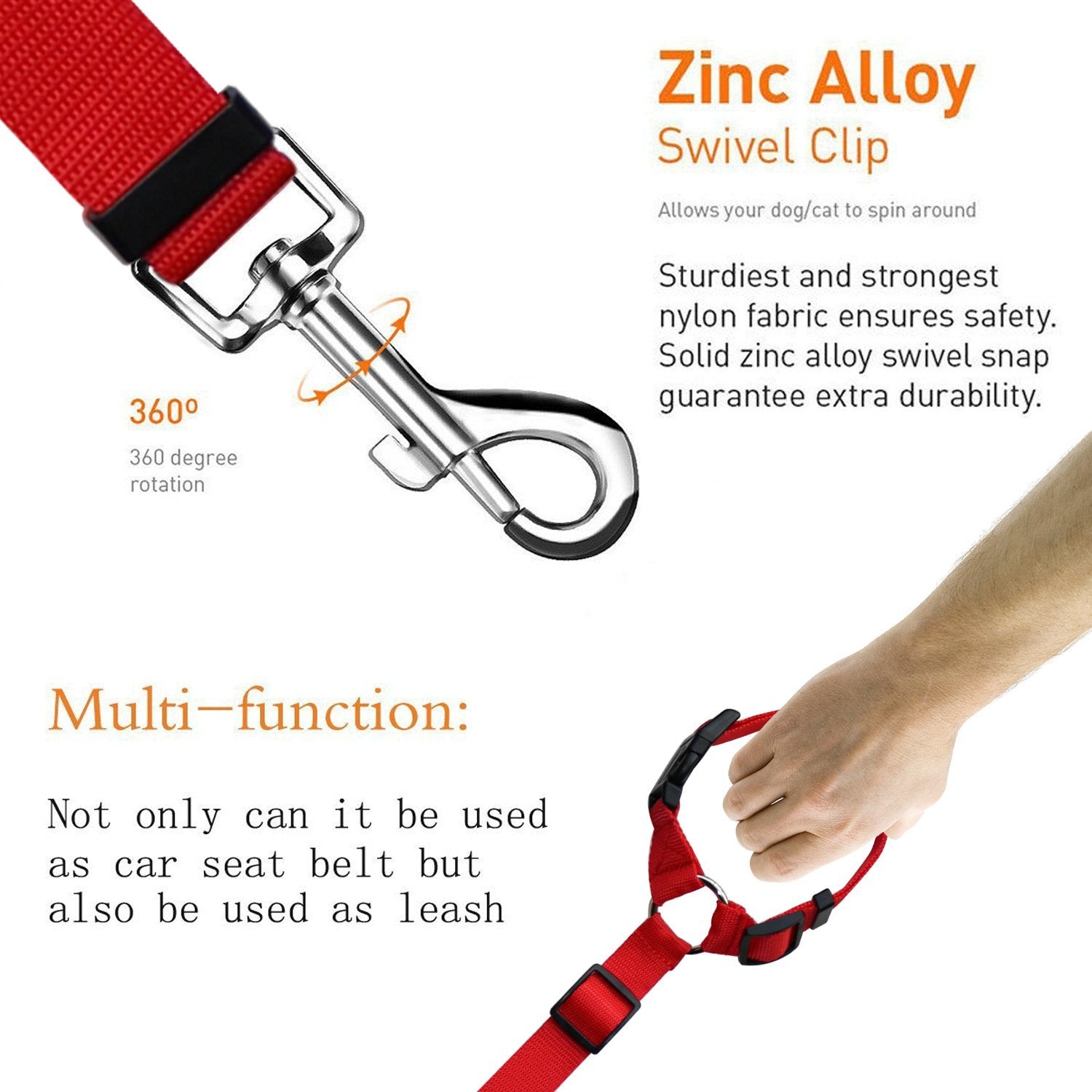 Adjustable 4-Color Dog Car Seatbelt