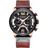 Military Leather Chronograph Wristwatch - Christopher James LLC