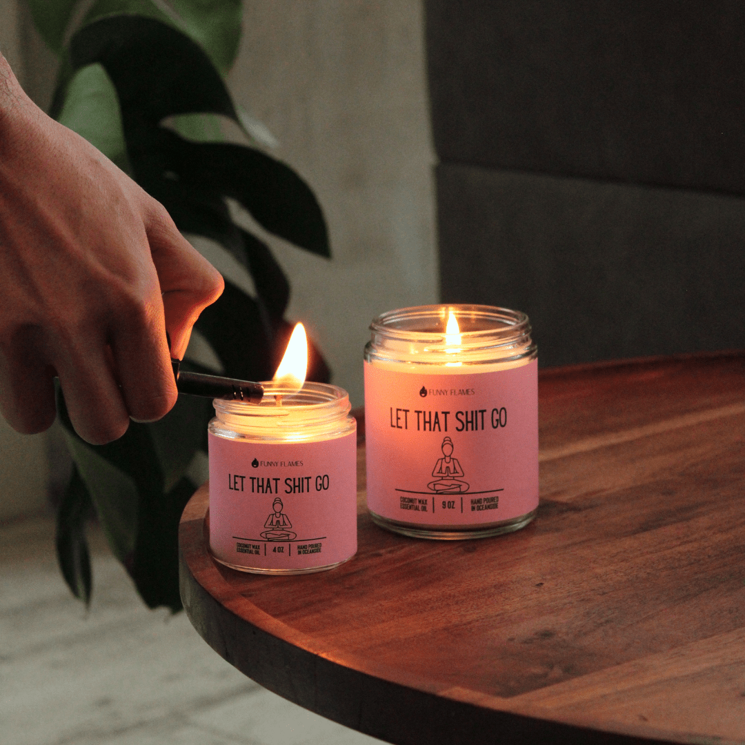Let That Shit Go (pink) - Funny Candle - Christopher James LLC