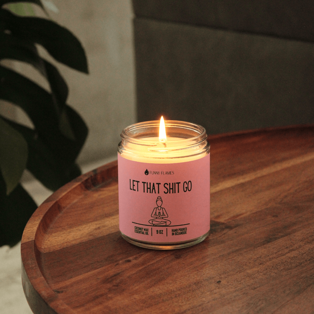 Let That Shit Go (pink) - Funny Candle - Christopher James LLC