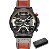 Military Leather Chronograph Wristwatch - Christopher James LLC