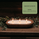 3 - Wick Dough Bowl Soy Candle - Meditation - Christopher James LLC