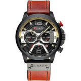 Military Leather Chronograph Wristwatch - Christopher James LLC