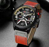 Military Leather Chronograph Wristwatch - Christopher James LLC