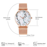 Rose Gold Mesh Band Marble Watch - Christopher James LLC
