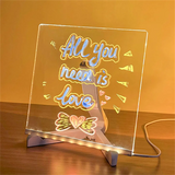 Luminous Acrylic Drawing Magic Led Transparent Board, Note Board,Kids DIY Educational Toys Gift,With Stand,With 7 Color Markers