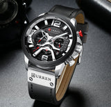 Military Leather Chronograph Wristwatch - Christopher James LLC