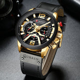 Military Leather Chronograph Wristwatch - Christopher James LLC