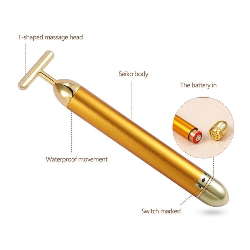 24K Gold Facial Roller Massager - Christopher James LLC