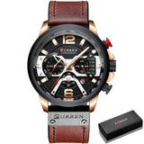 Military Leather Chronograph Wristwatch - Christopher James LLC